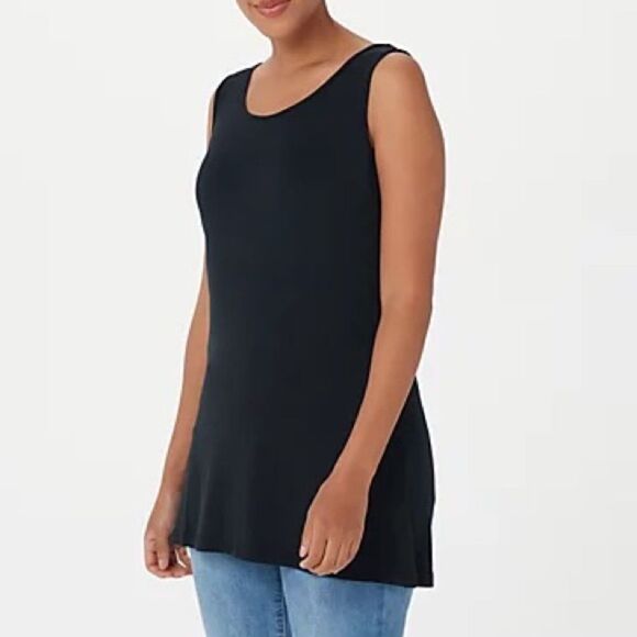 LOGO Layers by Lori Goldstein w/ Tank Twinset Stretch Lace Top - Picture 3 of 6